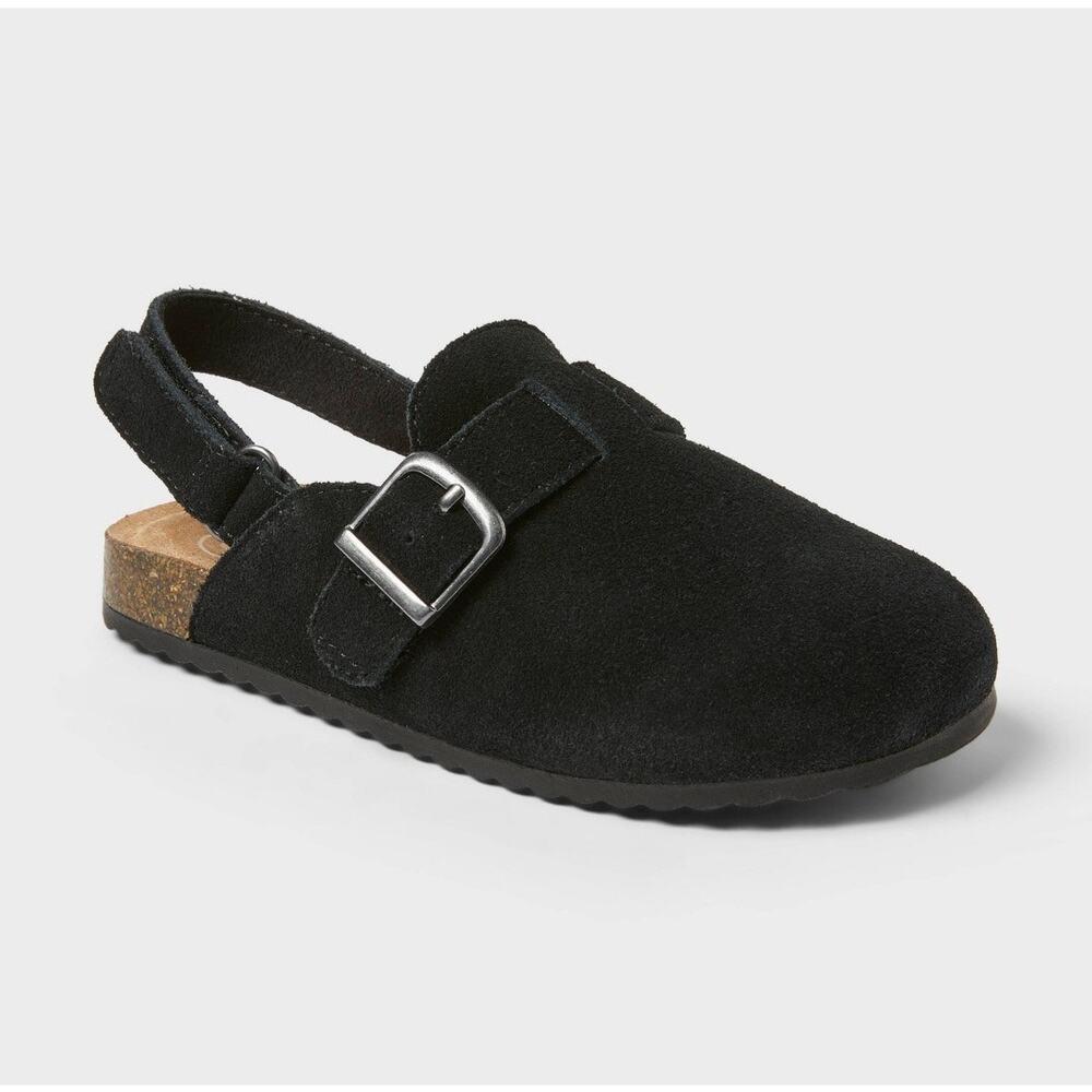 Cat & Jack brand Berlin Clogs toddlers in black, suede-like buckle strap NWT 11